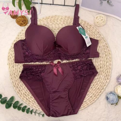 Premium Quality Fancy Floral Lace Design Push-Up Bra and Panty Lingerie Set