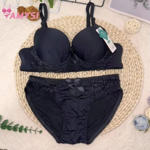 Premium Quality Fancy Floral Lace Design Push-Up Bra and Panty Lingerie Set