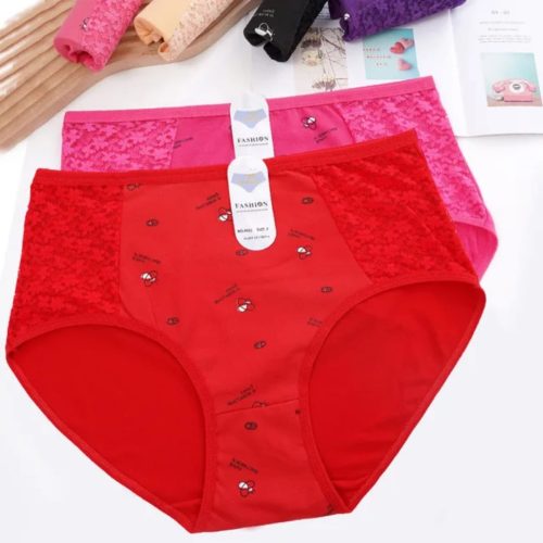 Shuifangxia Premium Cotton Lace Briefs Set for Women