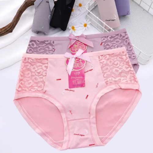 Shuifangxia Premium Cotton Lace Briefs Set for Women